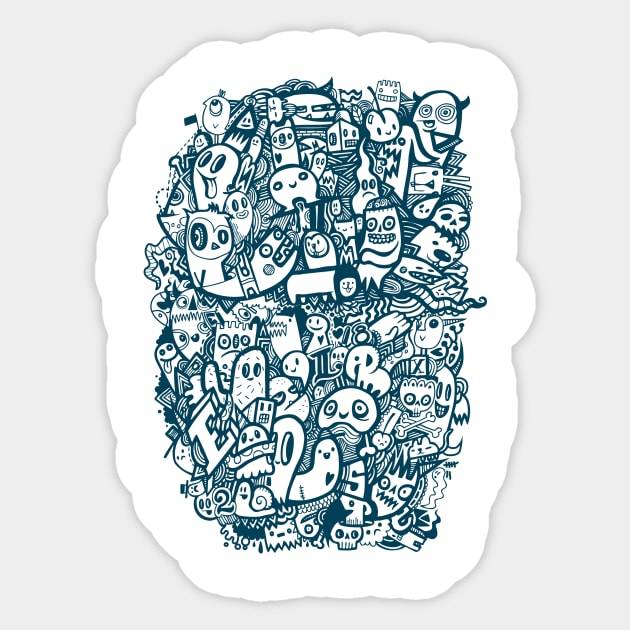 Blue Doodle Sticker by wotto